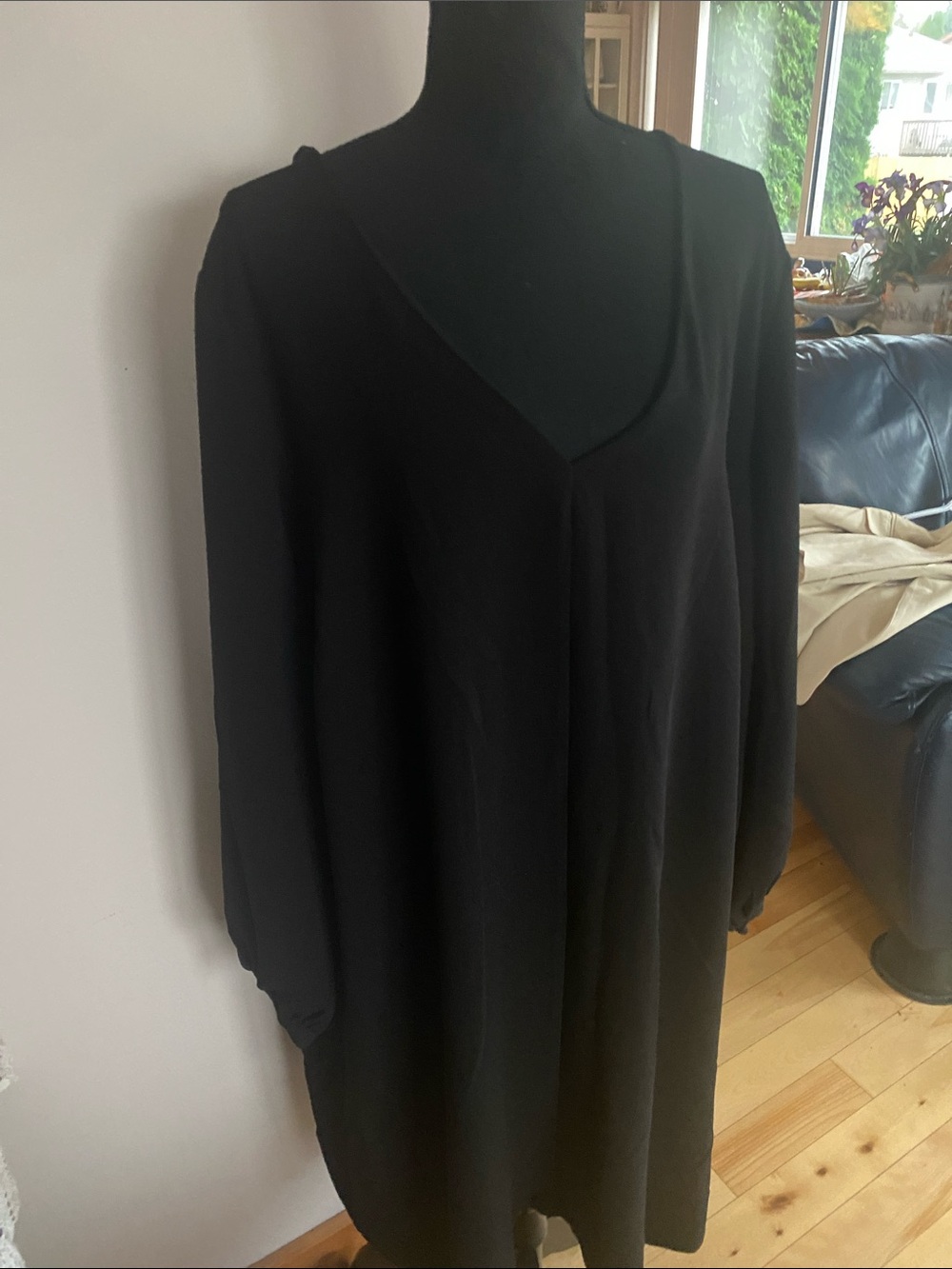 Eloquii Black V-Neck Long Sleeve Dress